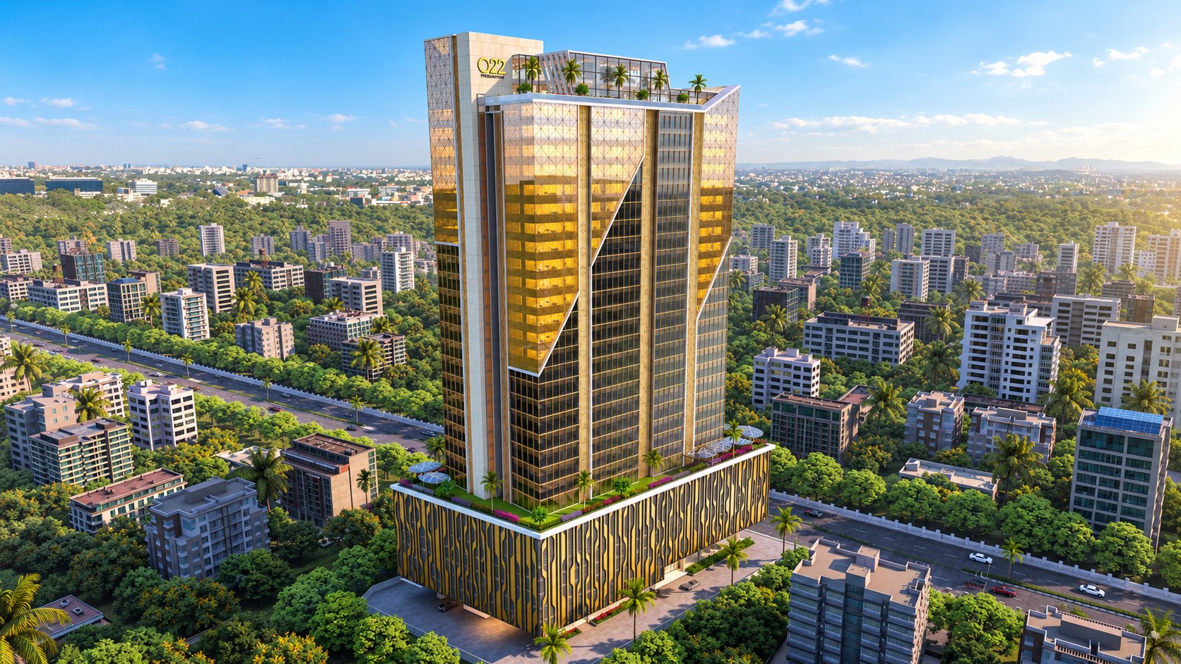 O22 Business Park aerial view, Wagle Estate, Thane